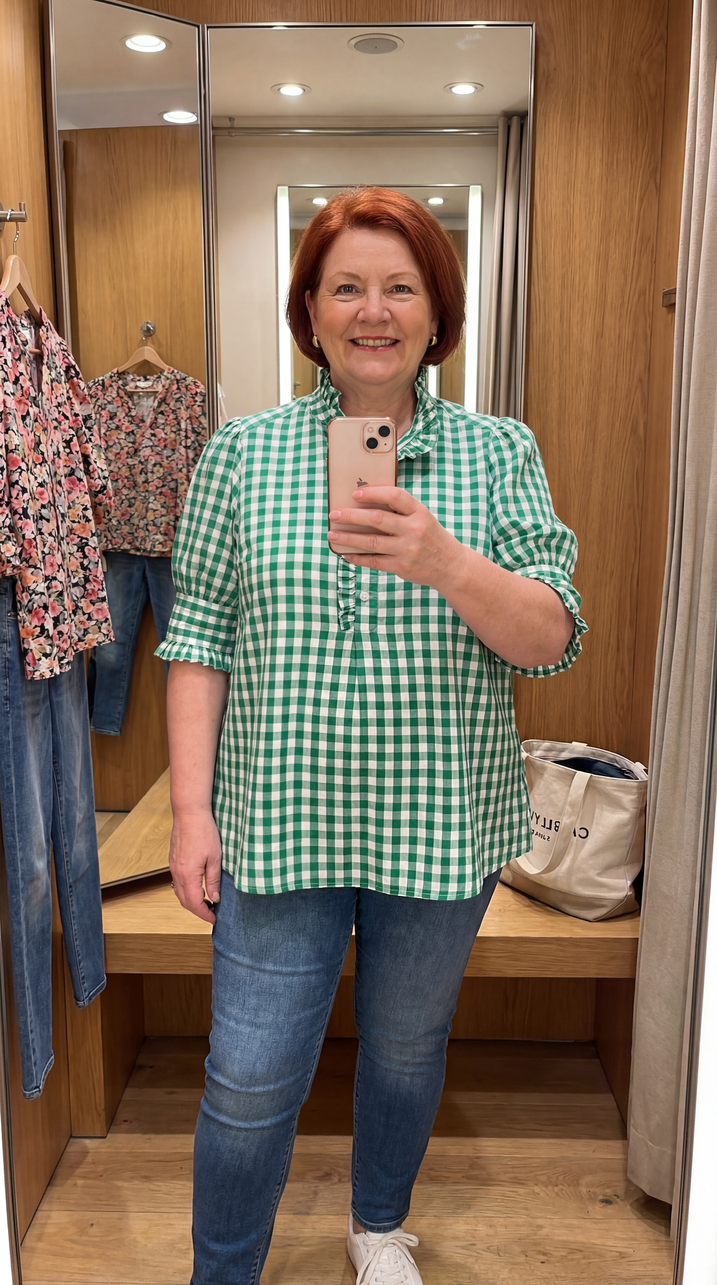 Paloma Gingham Ruffle Blouse