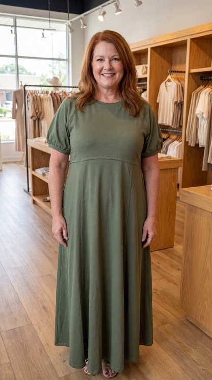 Alessia Puff Sleeve Maxi Dress