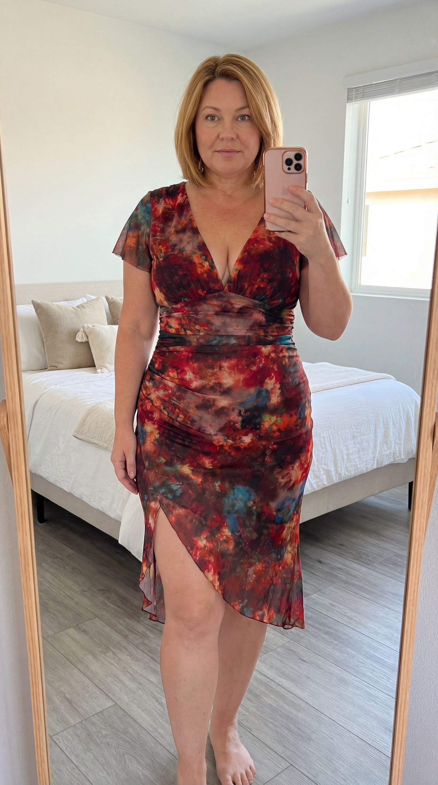 Zelia Boho Sunset Slit Midi Dress