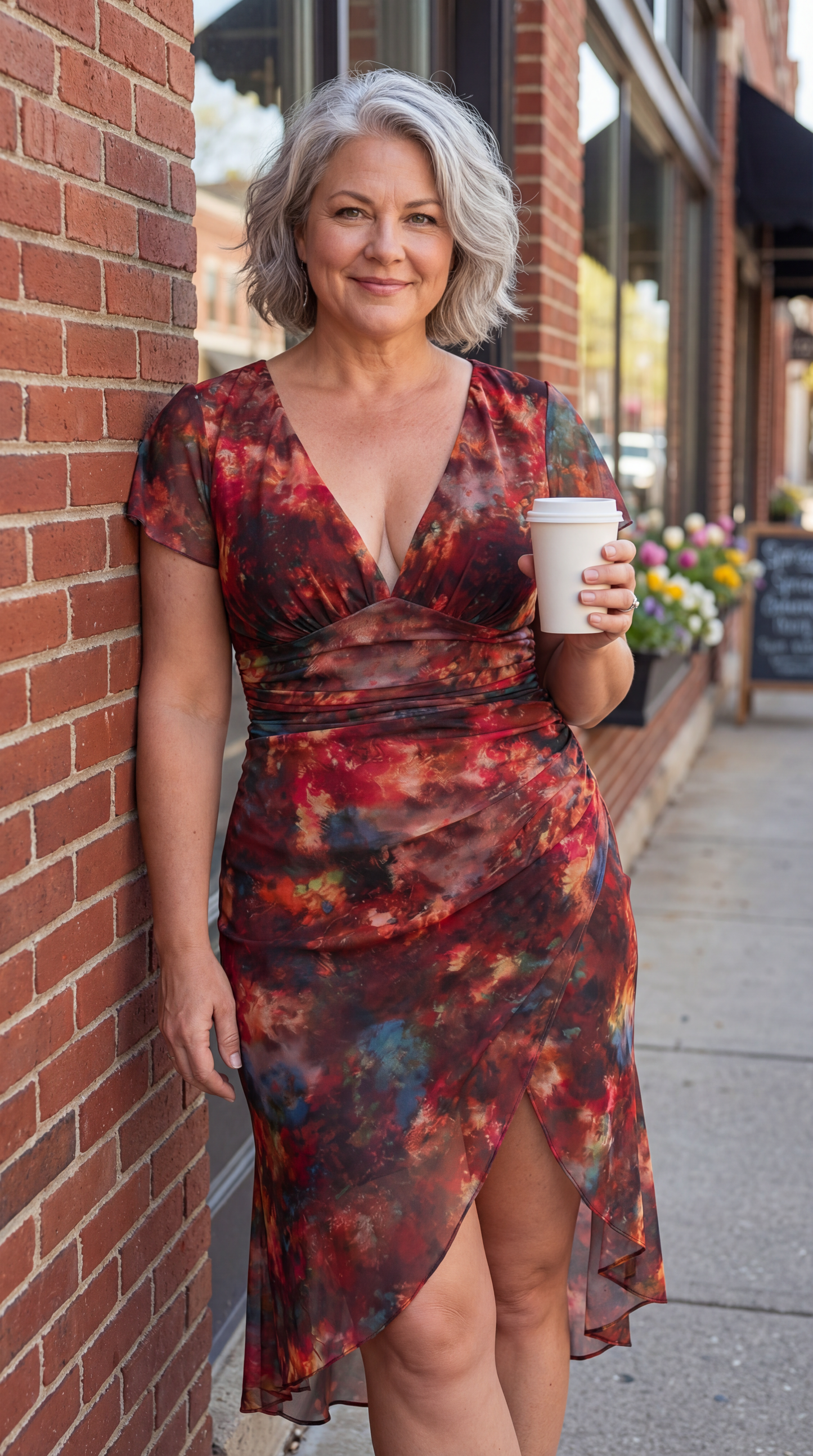 Zelia Boho Sunset Slit Midi Dress