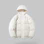 Men's quilted hooded parka jacket with zip front, pockets and adjustable hem