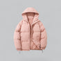 Men's quilted hooded parka jacket with zip front, pockets and adjustable hem