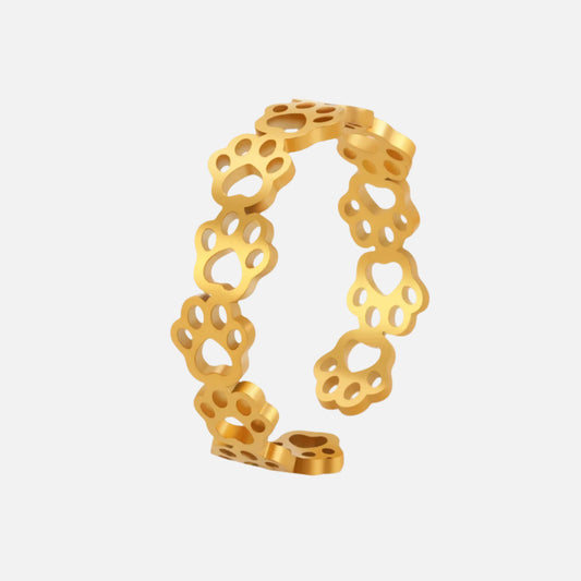Penelope Adjustable Paw Print Ring 0