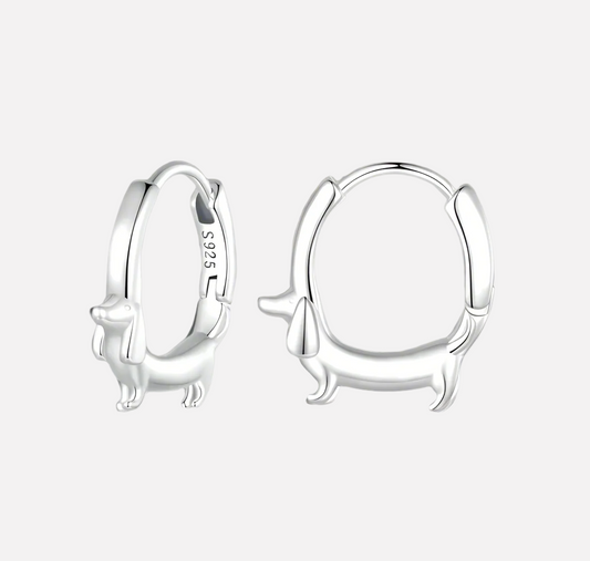 Penelope Dachshund Hoop Earrings 0