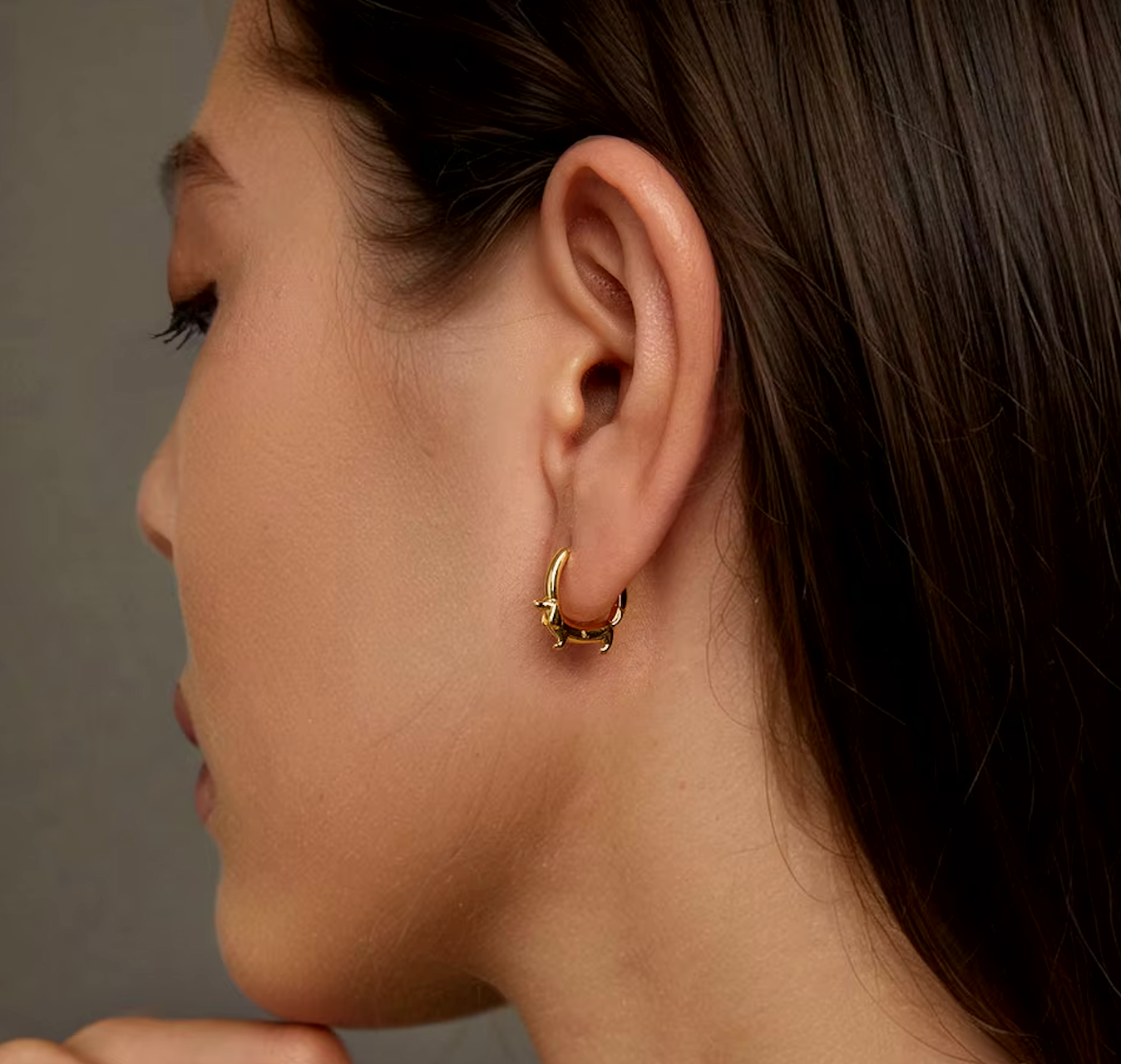 Penelope Dachshund Hoop Earrings 1