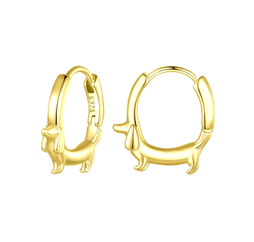 Penelope Dachshund Hoop Earrings 2