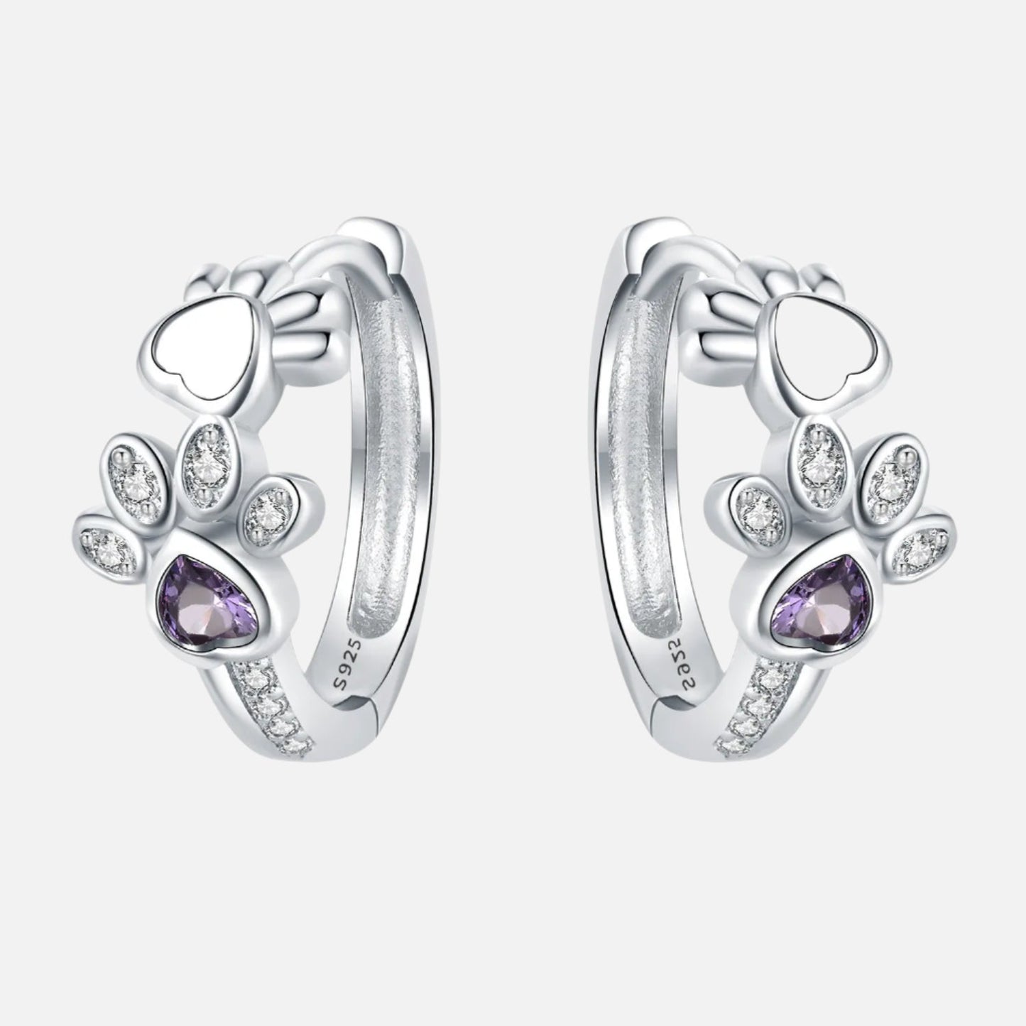 Piper Paw Print Huggie Earrings 0