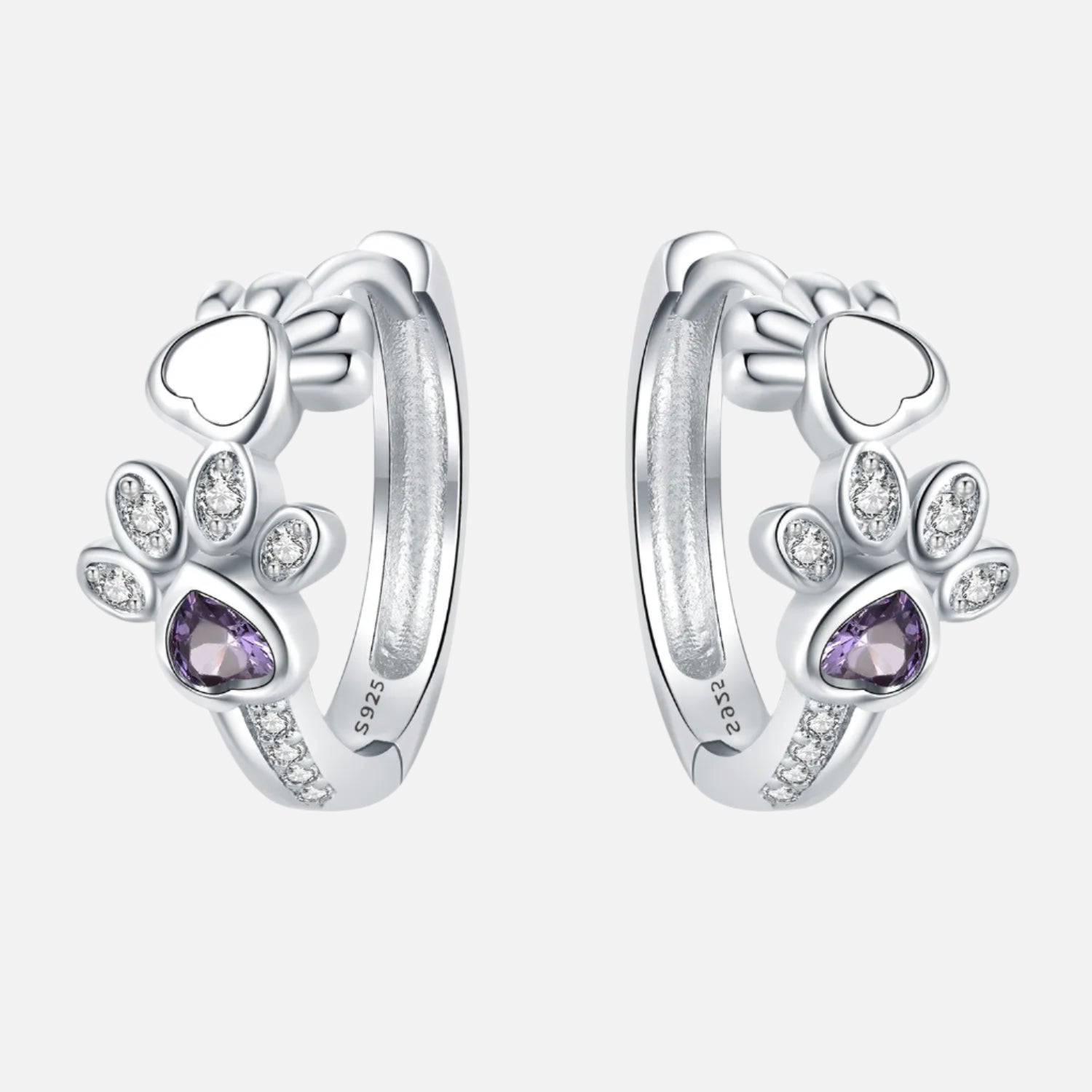 Piper Paw Print Huggie Earrings 0