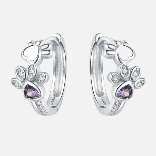 Piper Paw Print Huggie Earrings 0