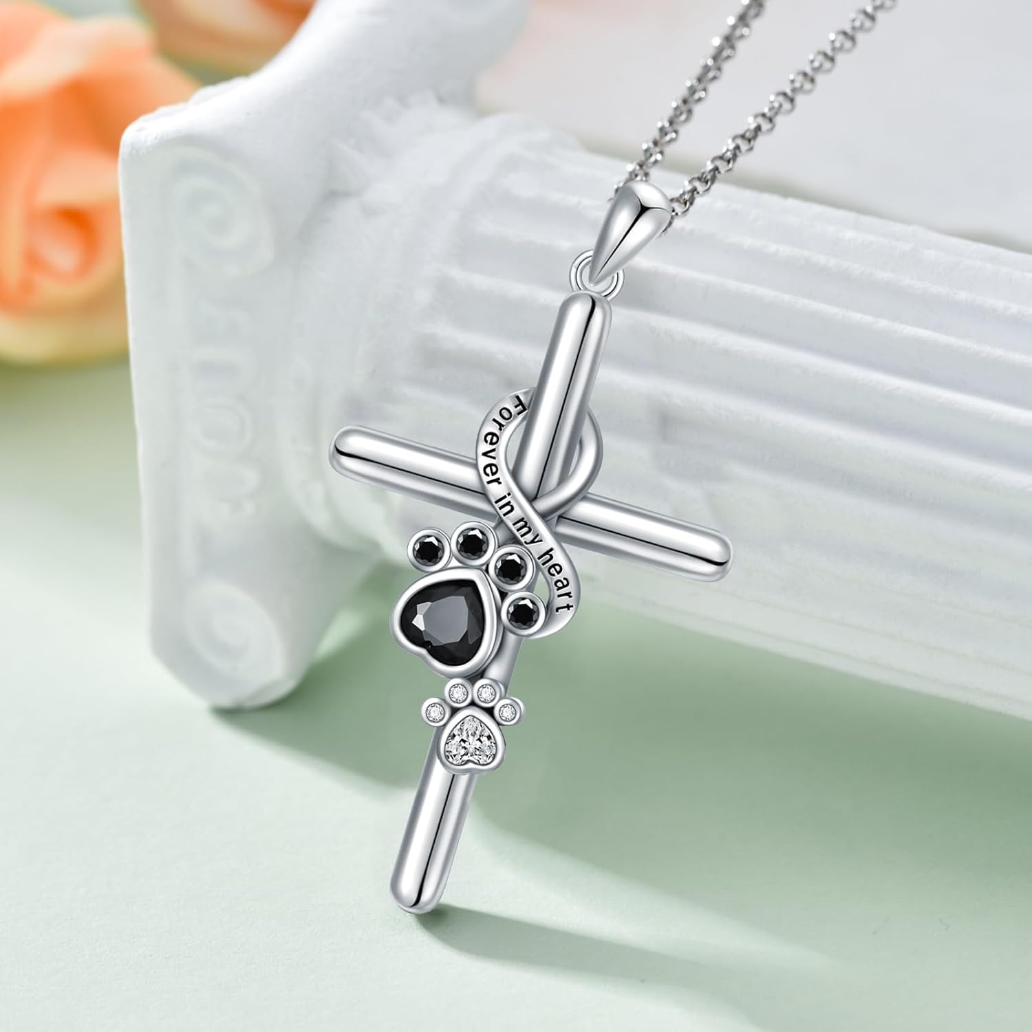 Piper Paw & Cross Necklace 0