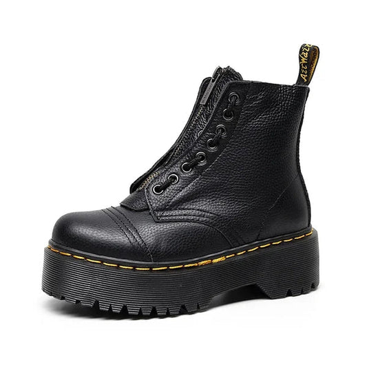 plateaustiefel-damen-chunky-sohle-frontreissverschluss