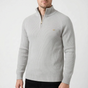 Men's ribbed mock neck sweater with half-zip fastening and long sleeves