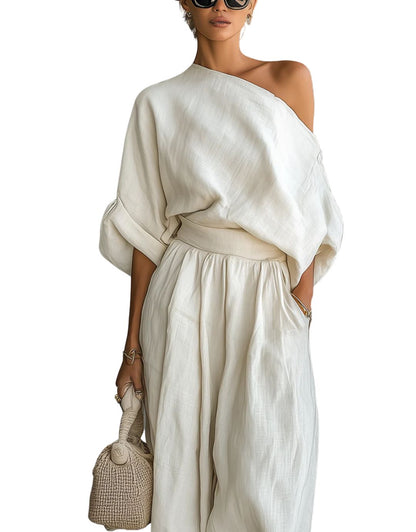 Evadne - Elegant Off-Shoulder Set