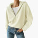 Women's ribbed hooded sweater with half-zip front