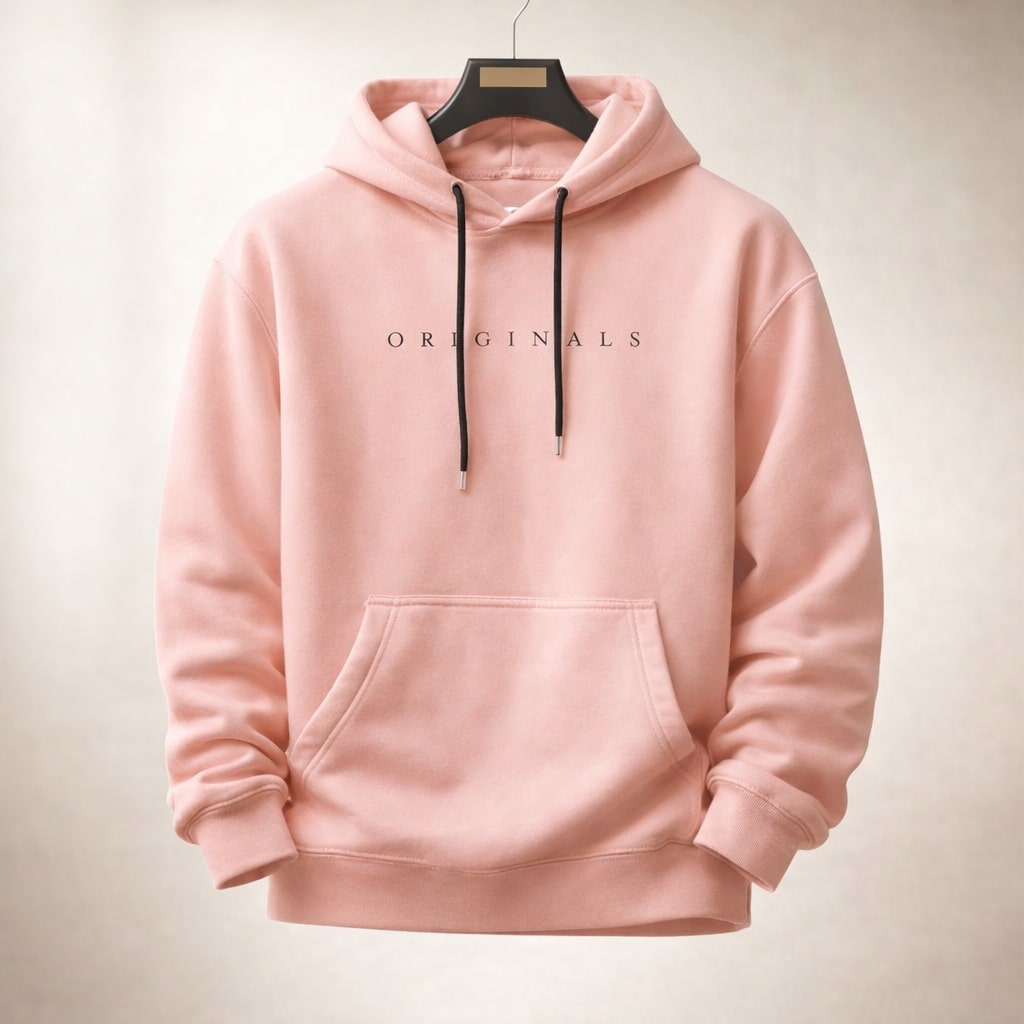 Relaxed fit pullover hoodie with drawstring hood, long sleeves, kangaroo pocket and chest lettering
