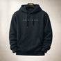Relaxed fit pullover hoodie with drawstring hood, long sleeves, kangaroo pocket and chest lettering