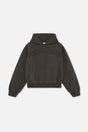 Women's hooded pullover hoodie with tonal chest lettering and kangaroo pocket