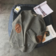 Men's ribbed crew neck sweater with elbow patches