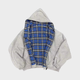 Men's reversible oversized hooded sweatshirt with plaid lining