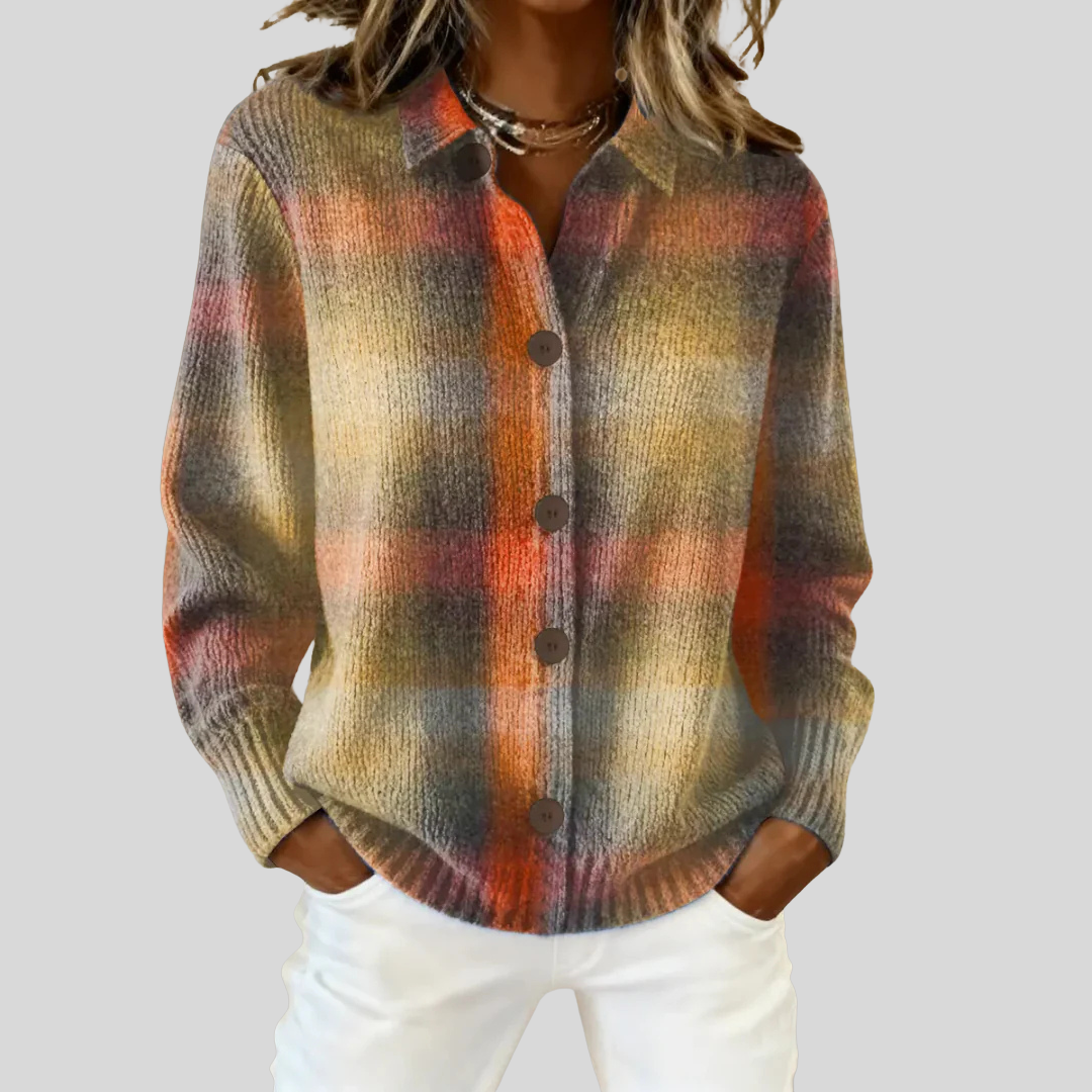 Rhea Artisan Check Cardigan 0