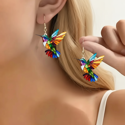 Rhea Hummingbird Statement Earrings 1