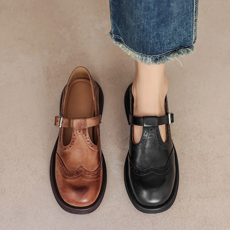 Rhea Leather Mary Jane Flats 4