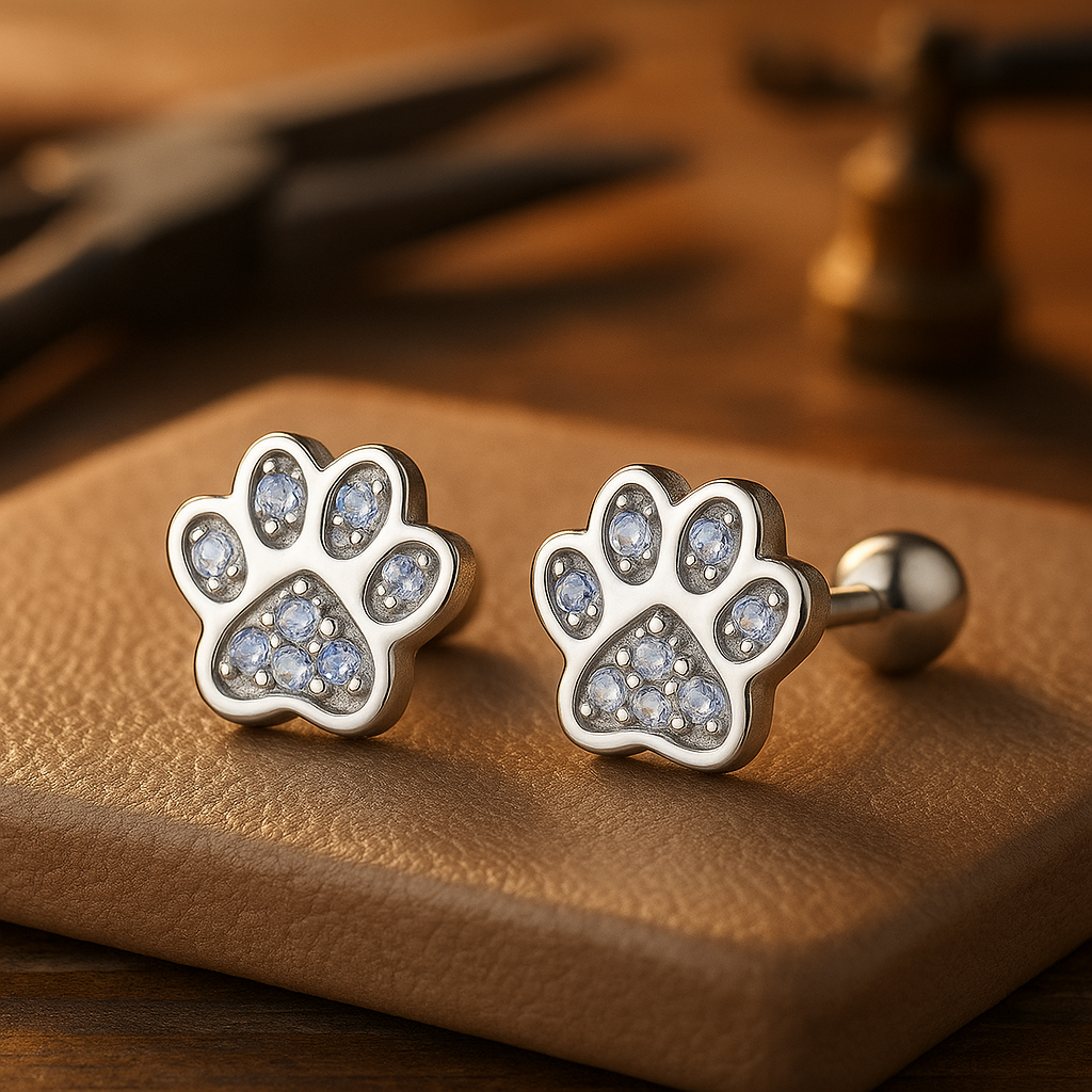 Rhea Paw Print Stud Earrings for Women 0