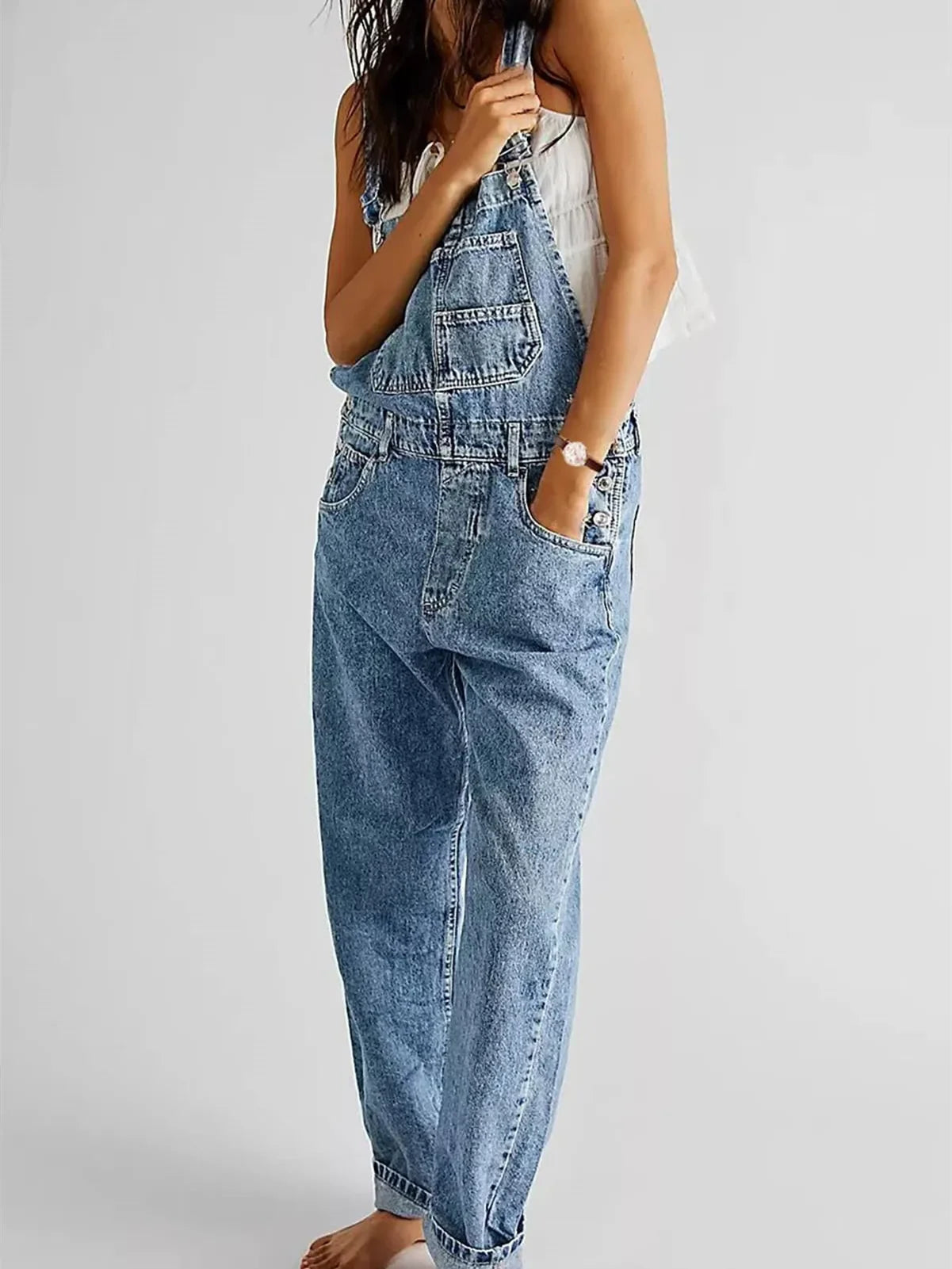 Rhea Relaxed Denim Overalls 3