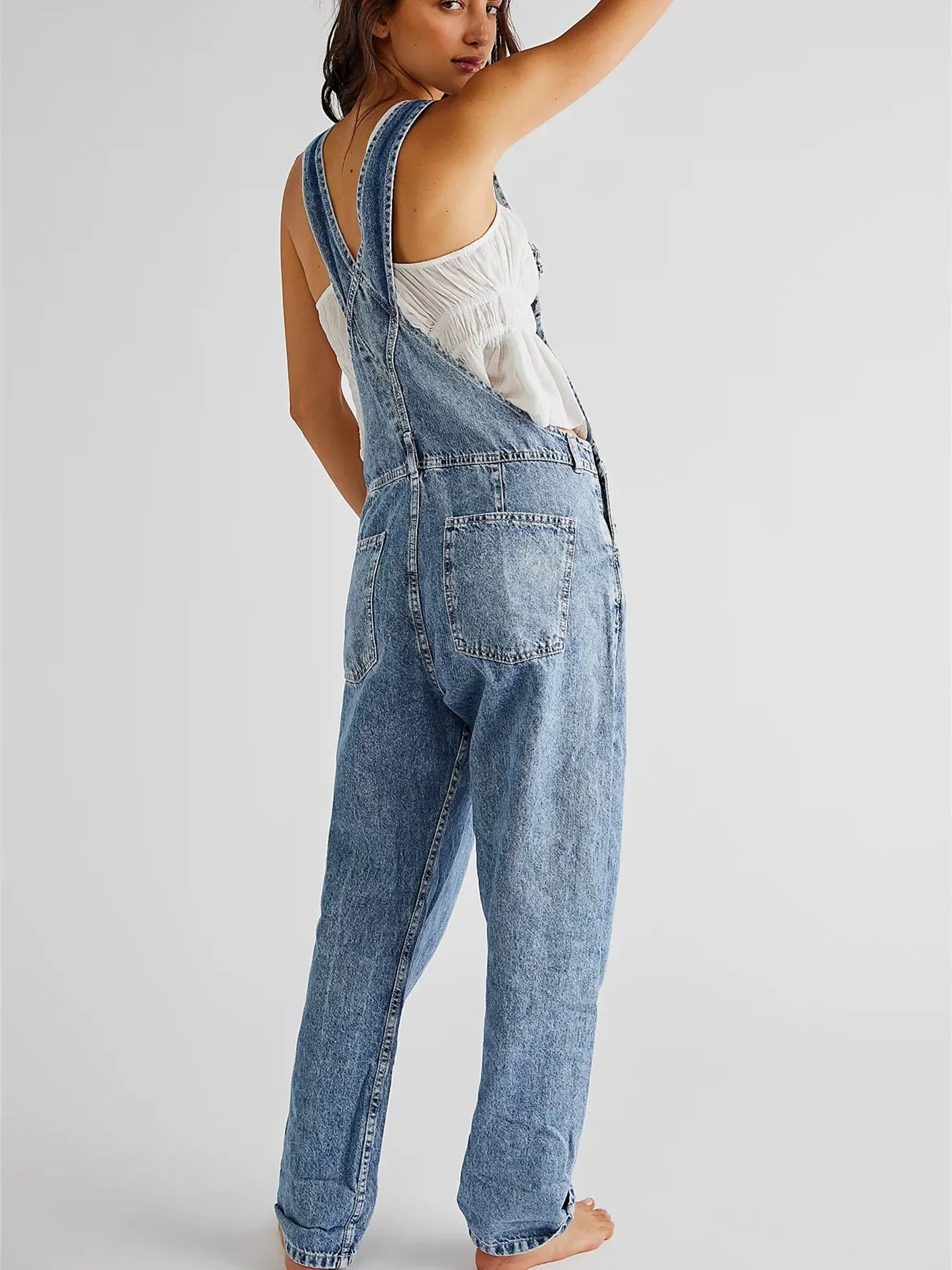 Rhea Relaxed Denim Overalls 4