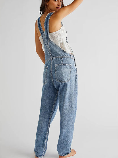 Rhea Relaxed Denim Overalls 4