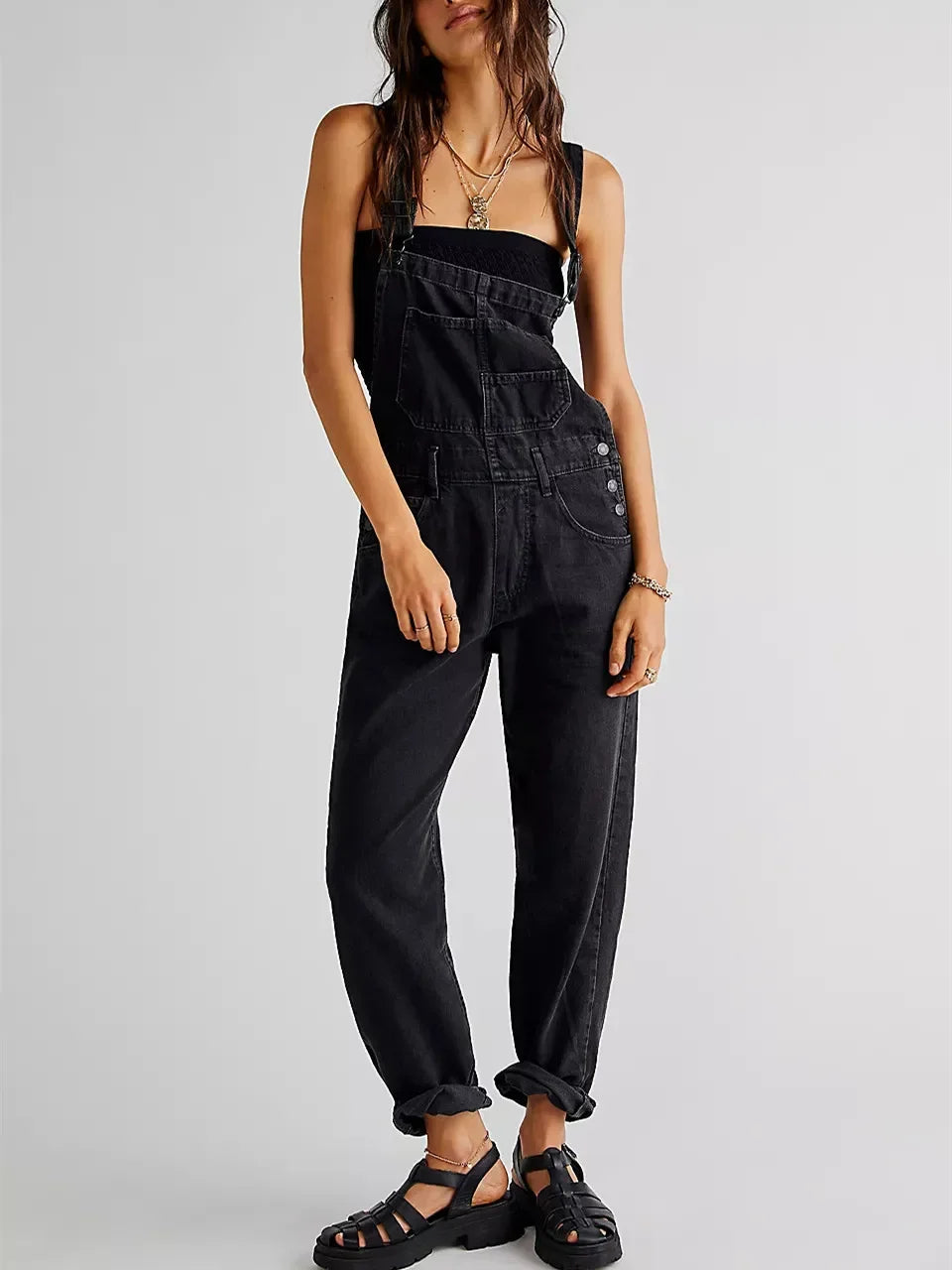 Rhea Relaxed Denim Overalls 5