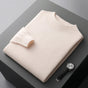 Men's plain crew neck sweater with long sleeves and ribbed trim