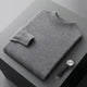 Men's plain crew neck sweater with long sleeves and ribbed trim