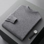 Men's plain crew neck sweater with long sleeves and ribbed trim
