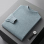 Men's plain crew neck sweater with long sleeves and ribbed trim