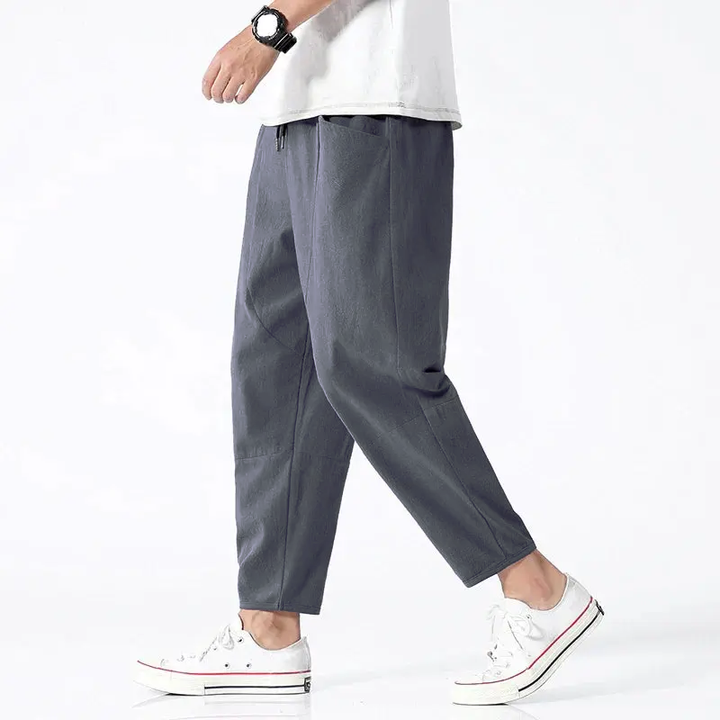 Men's Kyoto Cropped Tapered Pants – Casual Lightweight Trousers 1