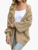 Women's oversized textured knit cardigan with long sleeves and open front
