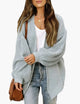 Women's oversized textured knit cardigan with long sleeves and open front