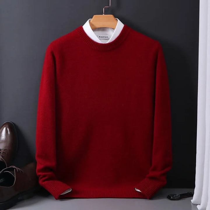 Men's classic crew-neck sweater with long sleeves