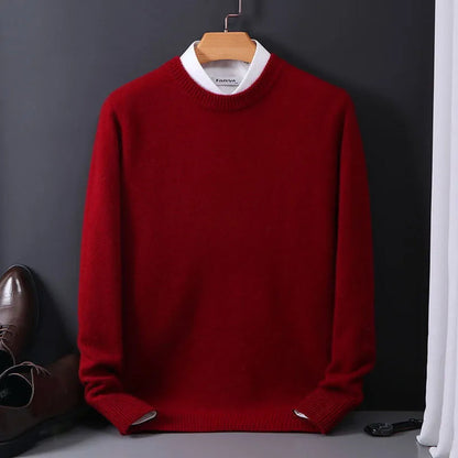 Men's classic crew-neck sweater with long sleeves