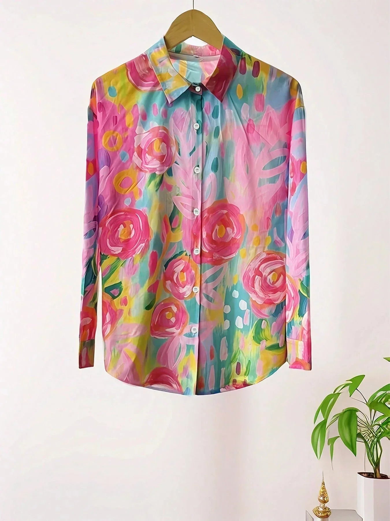 Roslyn Printed Button Down Blouse