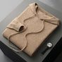 Unisex knit hoodie with drawstring hood and ribbed cuffs