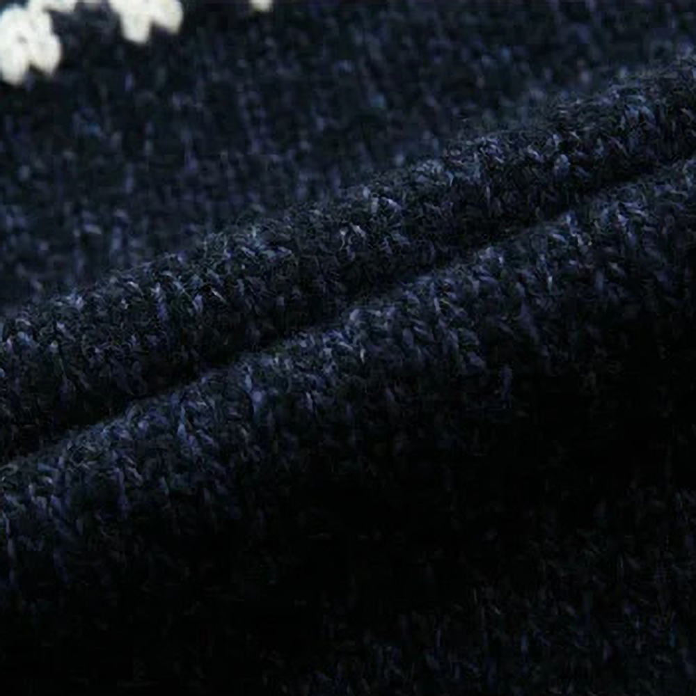 Long-sleeve patterned knit cardigan with high collar and front zipper