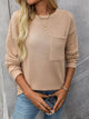Women's textured crew neck sweatshirt with long sleeves