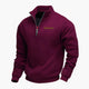 Men's quarter-zip sweatshirt with stand collar and long sleeves