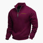 Men's quarter-zip sweatshirt with stand collar and long sleeves