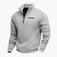 Men's quarter-zip sweatshirt with stand collar and long sleeves