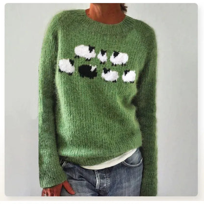 Women's Fair Isle jumper with crew neck and long sleeves