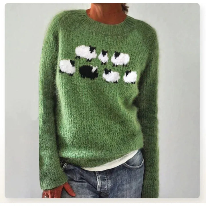 Women's Fair Isle jumper with crew neck and long sleeves