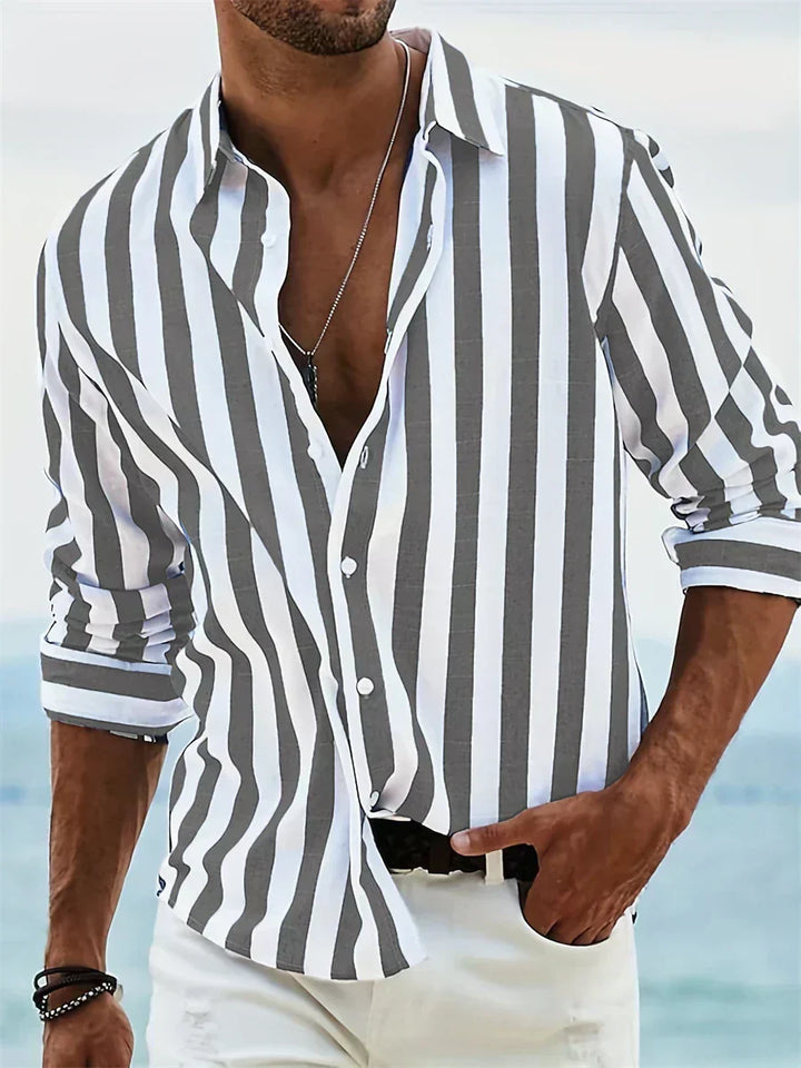 Women's Striped Shirt — Relaxed Lightweight Breathable Casual Summer Shirt
